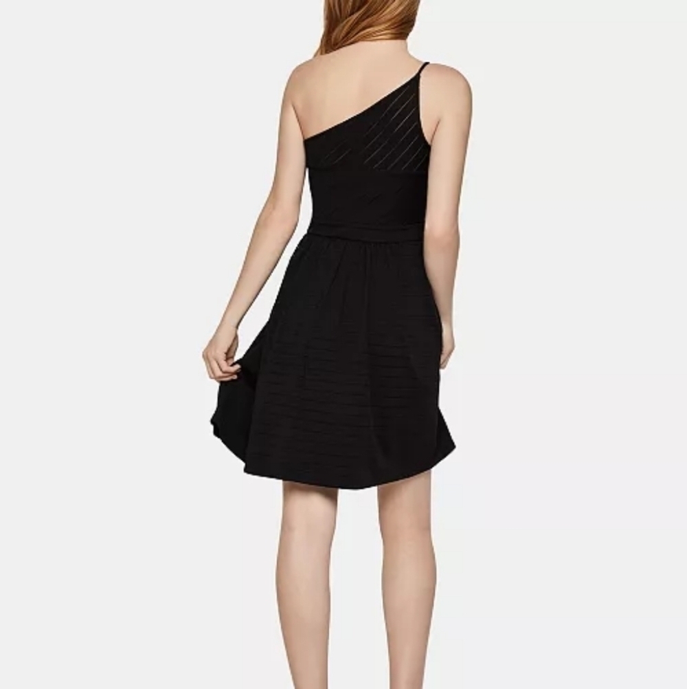 NEW BCBGENERATION One Shoulder Fit and Flare Little Black Dress 6 Party Evening - Picture 2 of 15
